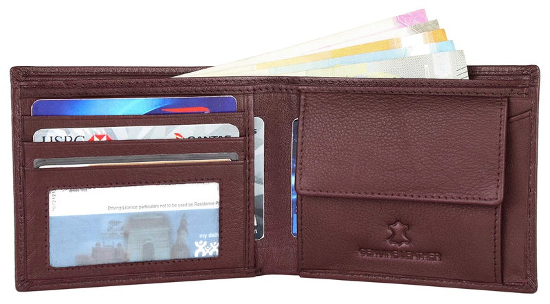 NAPA HIDE Leather Wallet for Men I Handcrafted I Credit/Debit Card Slots I 2 Currency Compartments I 2 Secret Compartments (Maroon) - Image 4