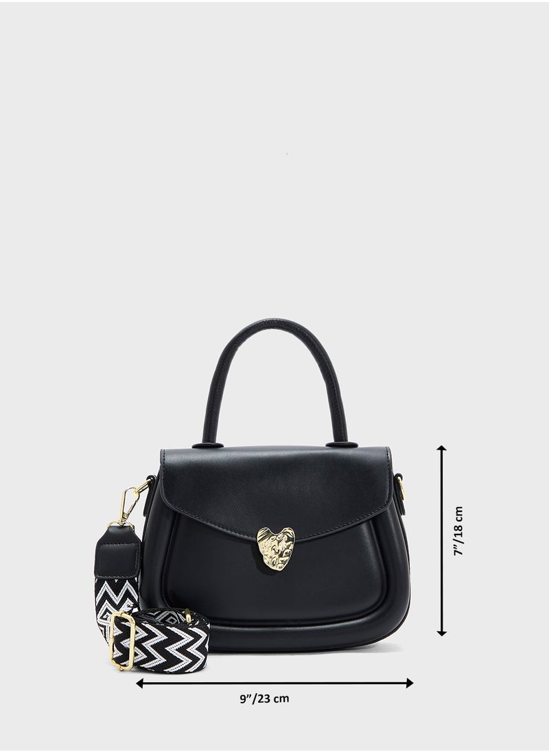 Ginger - Heart Closure Satchel Bag - Image 1