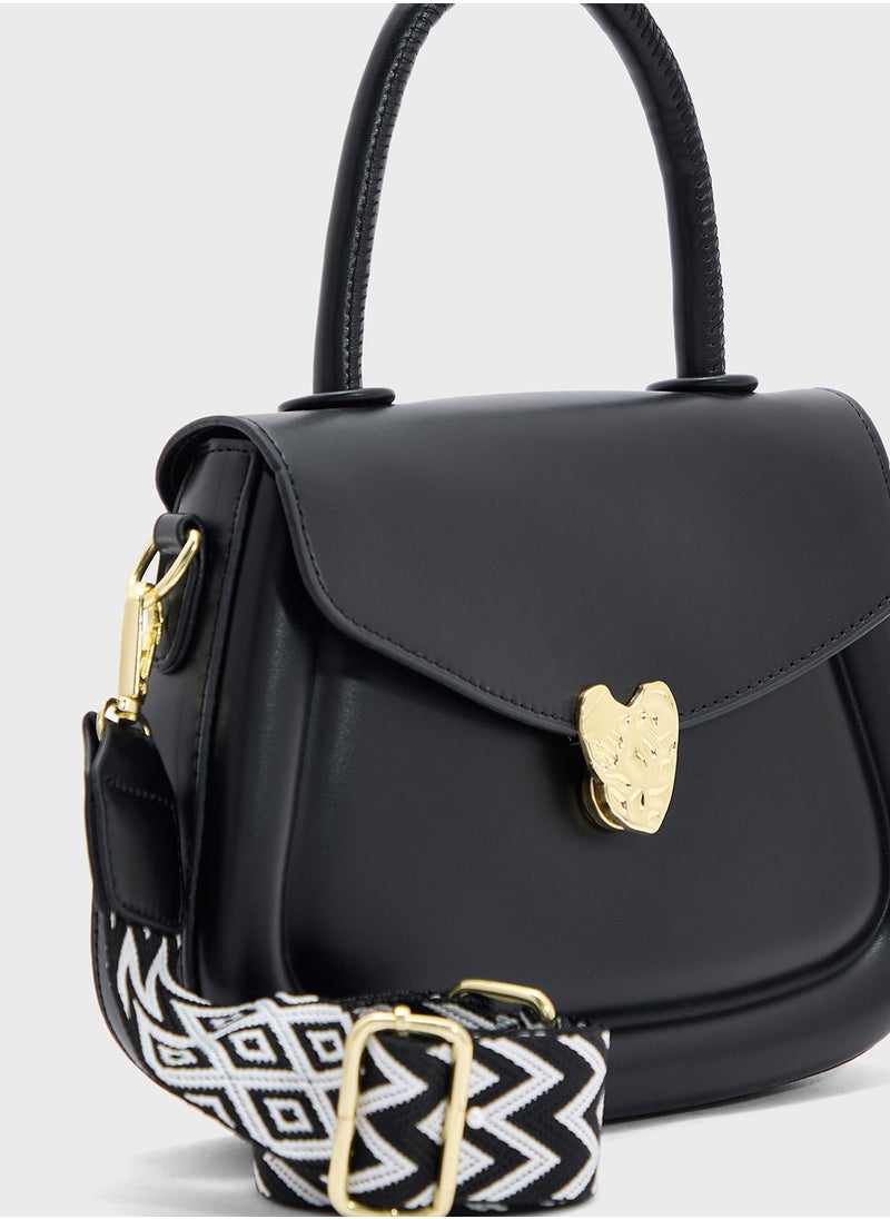 Ginger - Heart Closure Satchel Bag - Image 1