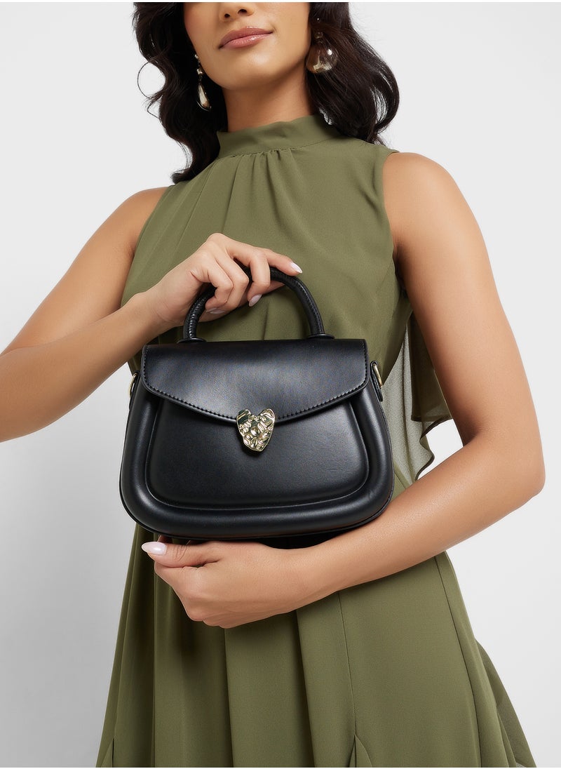 Ginger - Heart Closure Satchel Bag - Image 1