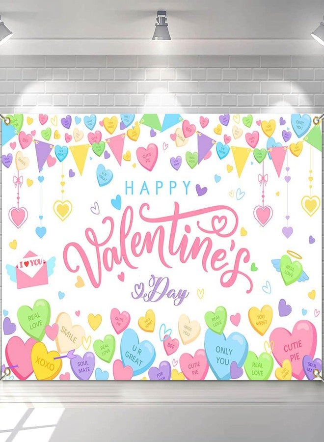 موكسيكا خلفية لافتة عيد الحب السعيد من موتشيكا، زينة لافتة حفلة عيد الحب على شكل قلب محادثة لطيف، خلفيات تصوير رومانسية باللون الوردي - Image 4