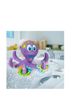 Nuby Nuby Floating Purple Octopus with 3 Hoopla Rings Interactive Bath Toy  - Image 1