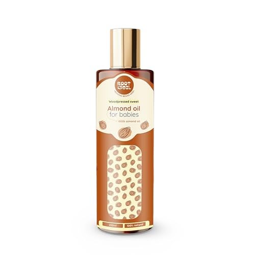 ROOT and SOIL Wood-Pressed Sweet Almond Oil — 200ml Refill Pack | Save More on Your Favourite | Baby Massage Oil | Wood-Pressed Pure Almond Oil | 0+ Months | No Preservatives | Phototherapy Support - Image 1