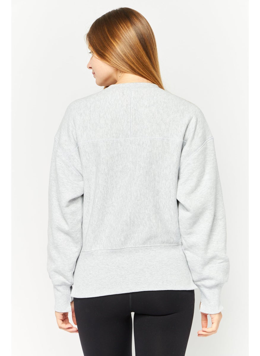 Champion Women Sportswear Fit Long Sleeve Outdoor Sweatshirts, Heather Grey  - Image 4