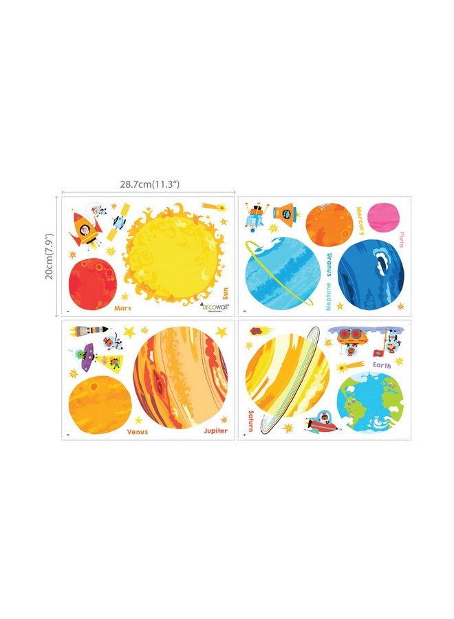 ديكو وال ملصقات حائط للأطفال من DECOWALL DS-8017 على شكل كواكب وفضاء، ملصقات حائط قابلة للإزالة وقابلة للتقشير واللصق لغرف نوم الأطفال وغرف المعيشة (صغيرة) - Image 5