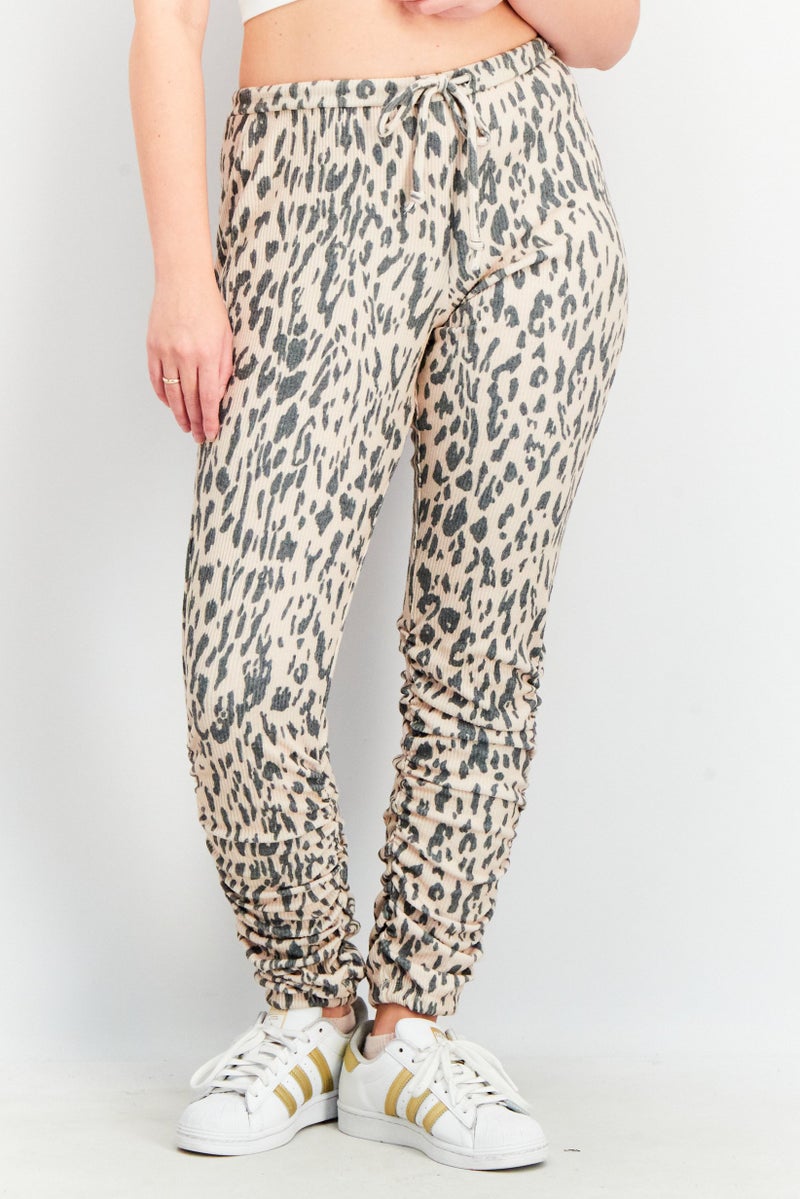 Chaser Women Regular Fit Jogger Pants, Cream - Image 1