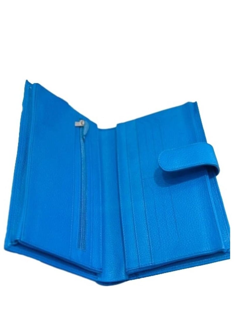 إيه دبليو حقيبة يد جلدية طويلة كبيرة المحفظة محفظة محفظة جواز سفر الأعمال بطاقة الائتمان حامل المحفظة - Image 2