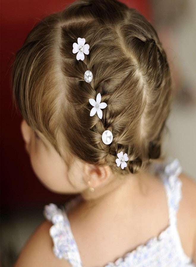 YISSION 20Pcs Mini Flower Hair Accessories: Cute Rhinestone and Pearl Hair Pins, Decorative Barrettes for Wedding, Bridal and Girls - Image 5