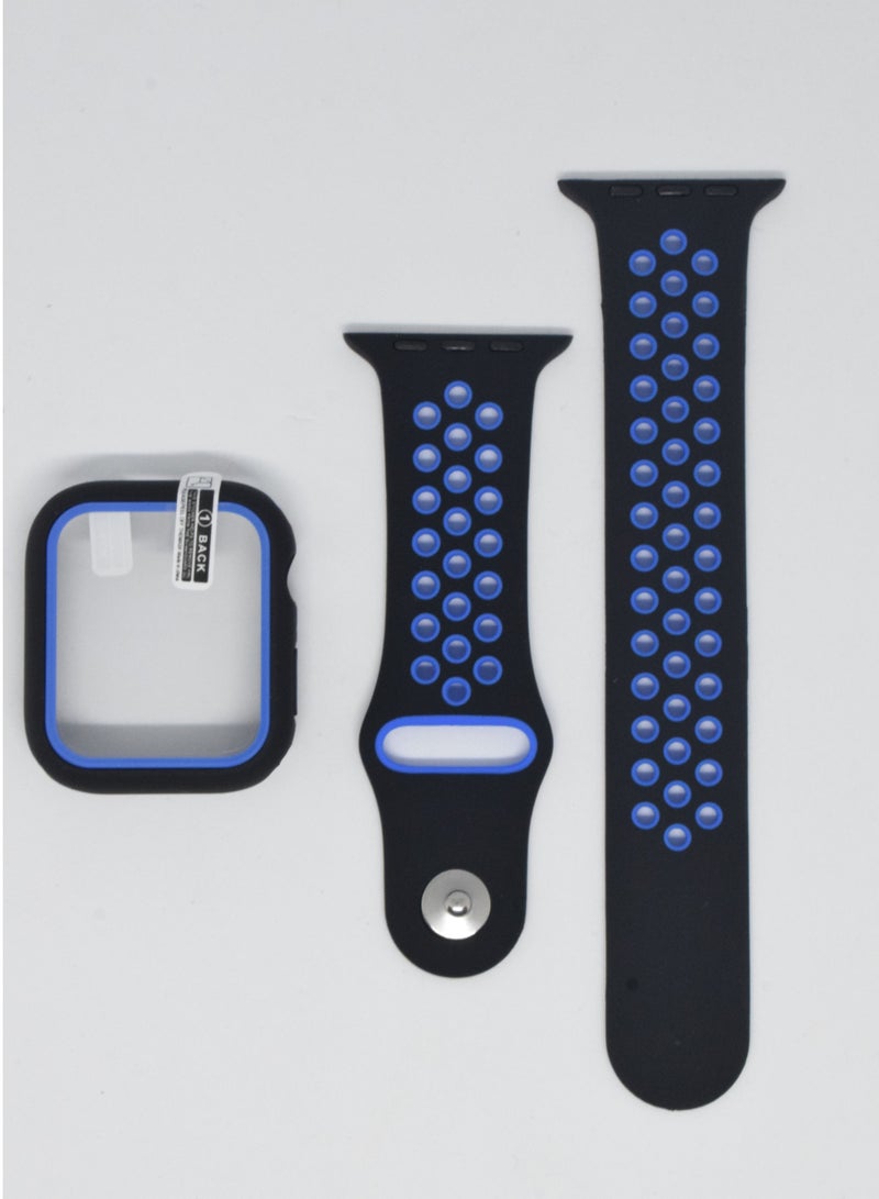 BORTONY Silicone Replacement Watch Band With Protective Cover For Apple Series 6/5/4/3 Size 42/44mm - Image 1