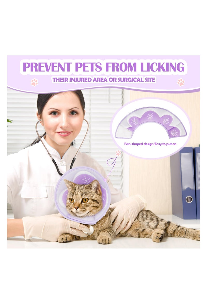 SYOSI - Soft Cat Cone Collar, to Stop Licking and Scratching, Cat Cone for Cats After Surgery for Small Medium Large Cats, Adjustable Recovery Elizabethan Collar for Cats, Kittens, Rabbits (Purple) - Image 1