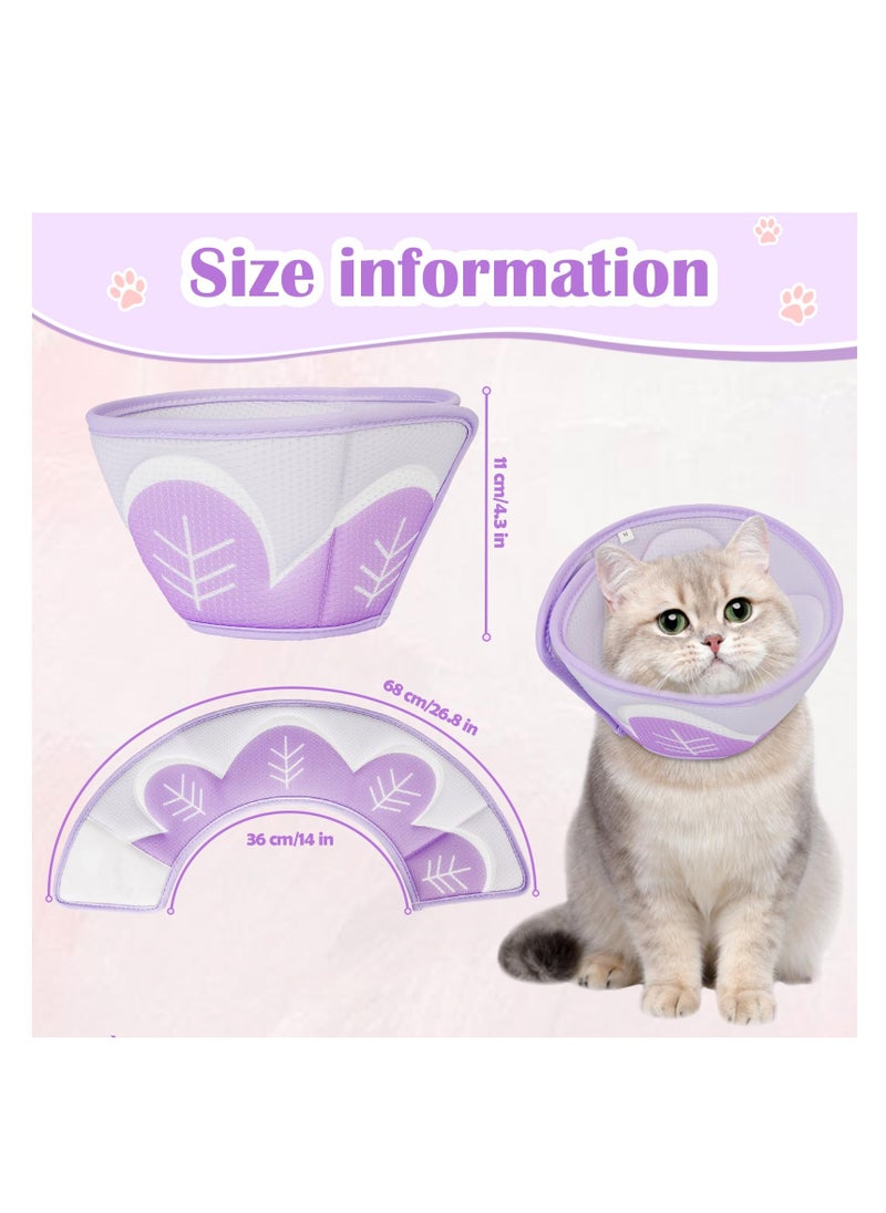 SYOSI - Soft Cat Cone Collar, to Stop Licking and Scratching, Cat Cone for Cats After Surgery for Small Medium Large Cats, Adjustable Recovery Elizabethan Collar for Cats, Kittens, Rabbits (Purple) - Image 1