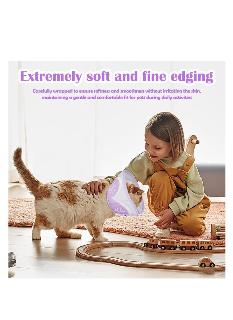 SYOSI - Soft Cat Cone Collar, to Stop Licking and Scratching, Cat Cone for Cats After Surgery for Small Medium Large Cats, Adjustable Recovery Elizabethan Collar for Cats, Kittens, Rabbits (Purple) - Image 1