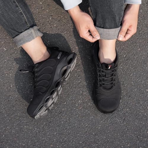 LARNMERN Steel Toe Shoes for Women Safety Shoes Work Sneakers Comfortable Safety Toe Sneakers Work Lightweight Colorful Zapatos de Seguridad (7,Black) - Image 3