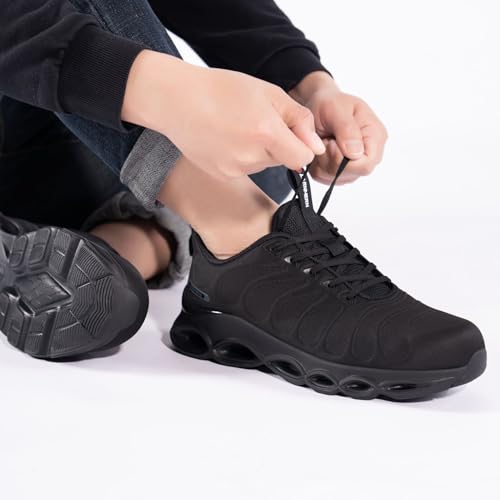 LARNMERN Steel Toe Shoes for Women Safety Shoes Work Sneakers Comfortable Safety Toe Sneakers Work Lightweight Colorful Zapatos de Seguridad (7,Black) - Image 2
