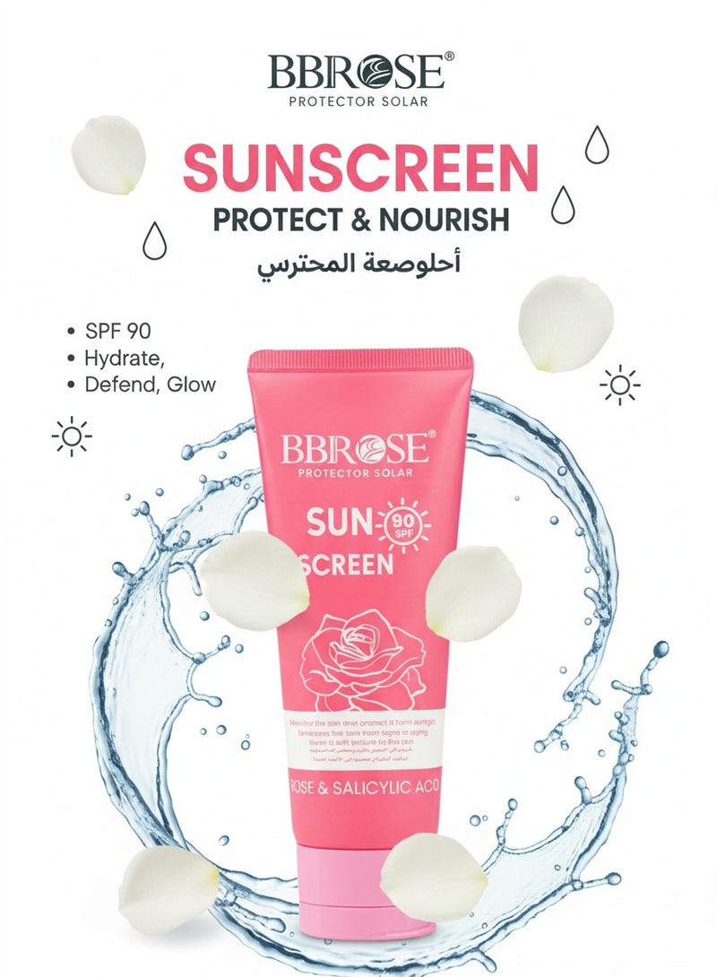 BBROSE Sunscreen SPF 90 – Rose & Salicylic Acid - Image 1