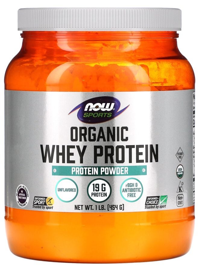 now Sports Organic Whey Protein Unflavored 1 lb (454 g)