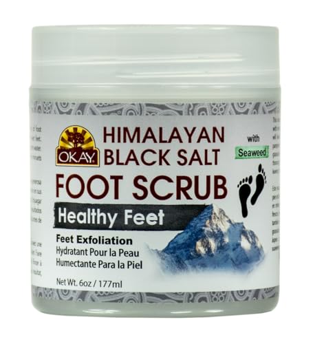 Okay Himalayan Black Salt with Seaweed Foot Scrub, 6 Ounce - Image 1