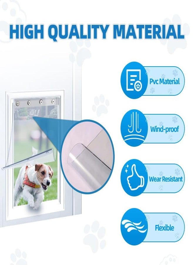 Vehipa 2 Pack XL Replacement Dog Door Flaps, Clear Pet Door Replacement Flap Compatible with 18" x 9.88" Extra Large Dog Door, Weather Resistant Replacement Flap Fits Pets Up to 90 Lbs - Image 2