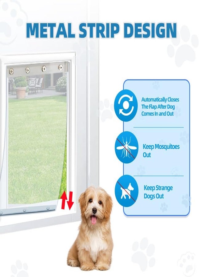 Vehipa 2 Pack XL Replacement Dog Door Flaps, Clear Pet Door Replacement Flap Compatible with 18" x 9.88" Extra Large Dog Door, Weather Resistant Replacement Flap Fits Pets Up to 90 Lbs - Image 3