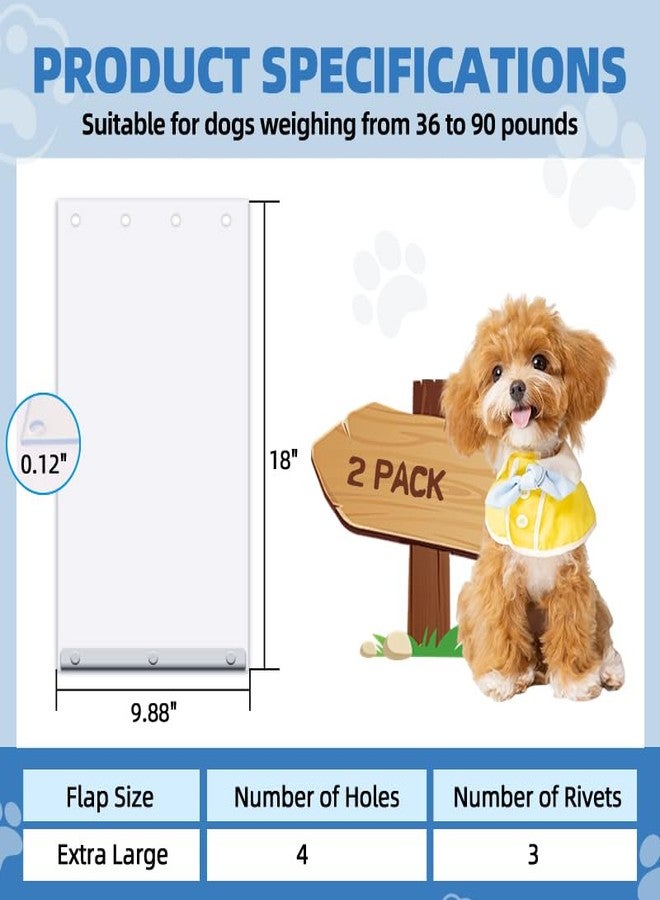 Vehipa 2 Pack XL Replacement Dog Door Flaps, Clear Pet Door Replacement Flap Compatible with 18" x 9.88" Extra Large Dog Door, Weather Resistant Replacement Flap Fits Pets Up to 90 Lbs - Image 4