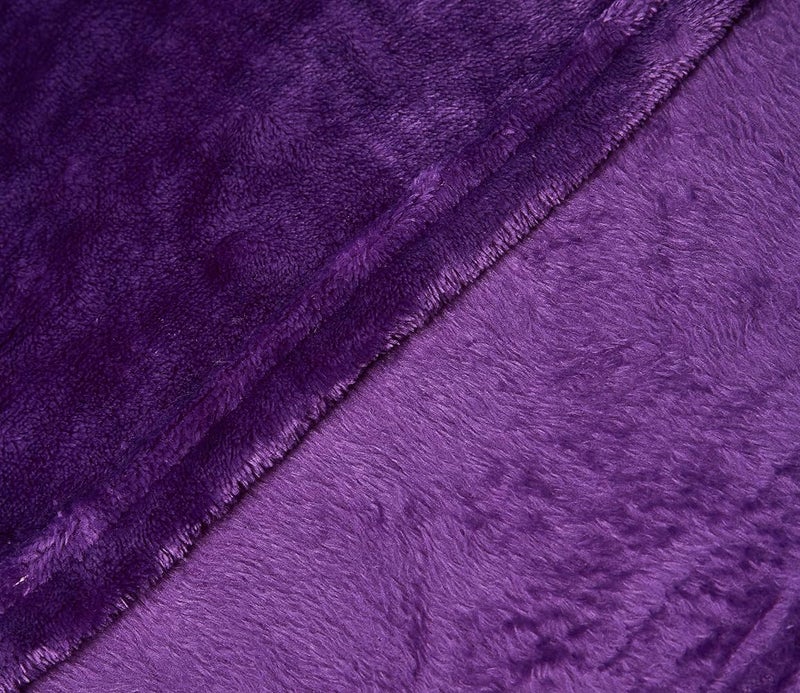 Luxury Purple King Size, 210 X 230 Cm Coral Plush Blanket - Image 2