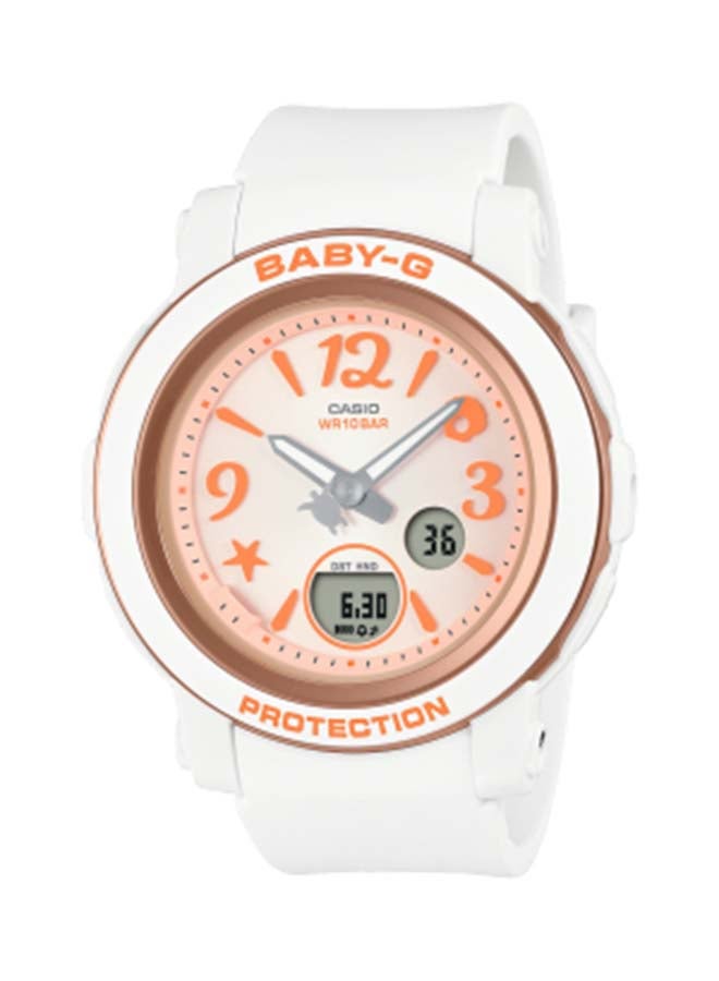 CASIO ساعة يد مستديرة الشكل من الراتنج بتقنية التناظرية والرقمية BGA-290US-4ADR - 41.5 مم