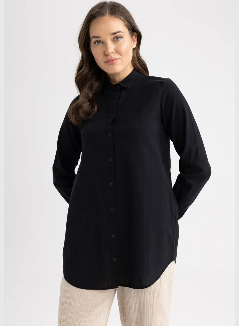 ديفاكتو Woman Woven Long Sleeve Tunic