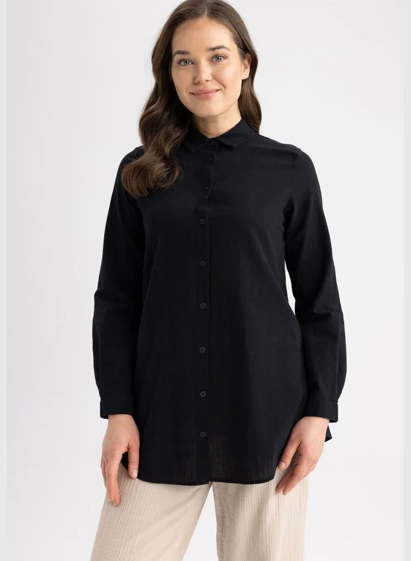 ديفاكتو Woman Woven Long Sleeve Tunic
