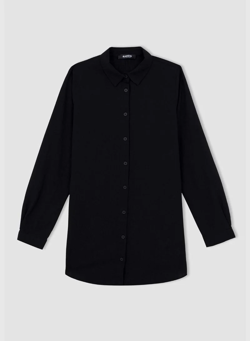 ديفاكتو Woman Woven Long Sleeve Tunic