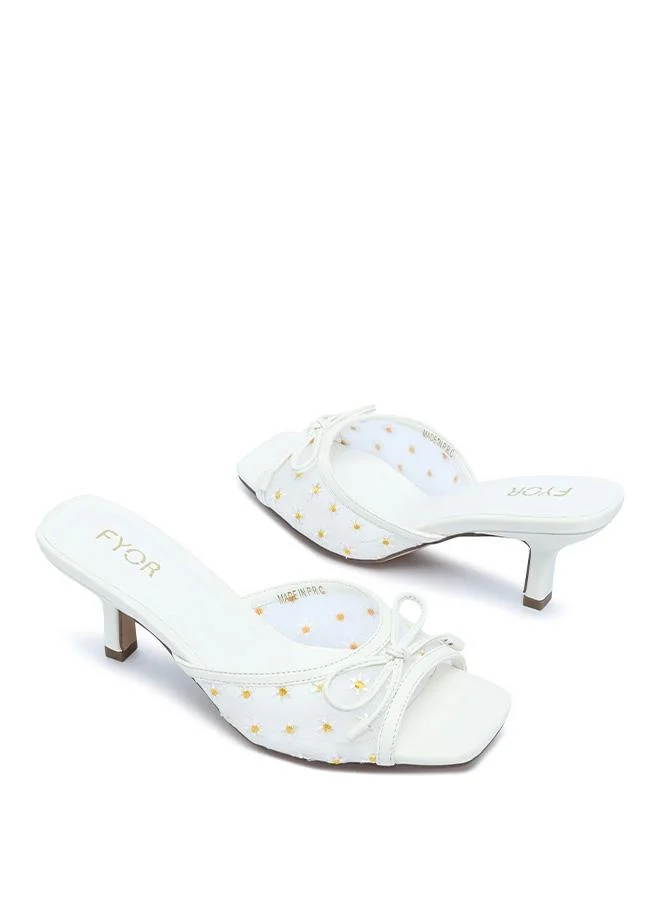 Fyor  Daisy-Embroidered Bow Mule MC 007 for Women | Best Price UAE