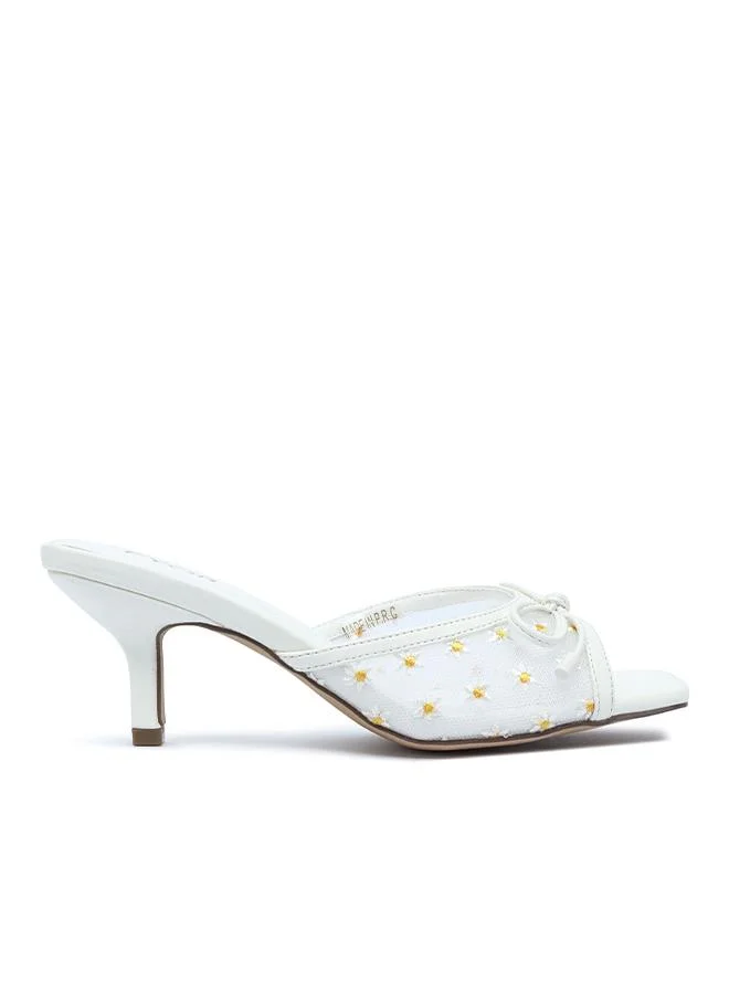 FYOR Daisy-Embroidered Bow Mule MC 007