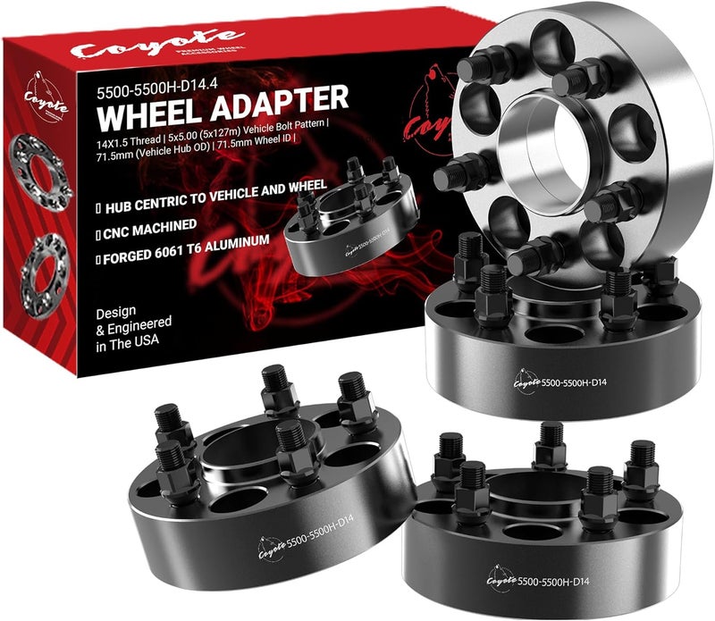 Coyote 4 Pcs Hub Centric Wheel Spacers Adapters 5x5 5x127 1.75 Inch Thick - Image 1