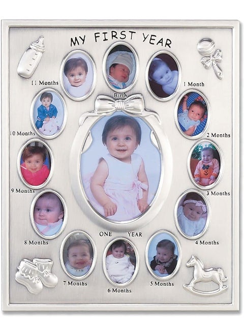 Lawrence Frames 830080 Silver Plated My First Year Picture Frame