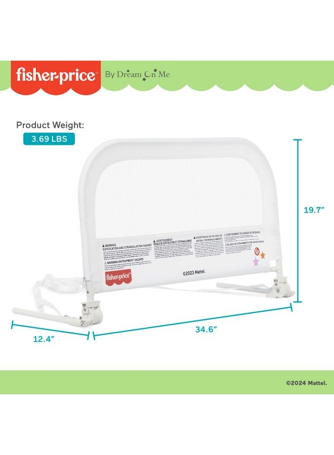 Dream On Me Fisher-Price Little Naps Bed Rail for Todlders in White, Suitable for All Types of Beds, No Tool Assembly for Toddler Bed Rail - Image 3