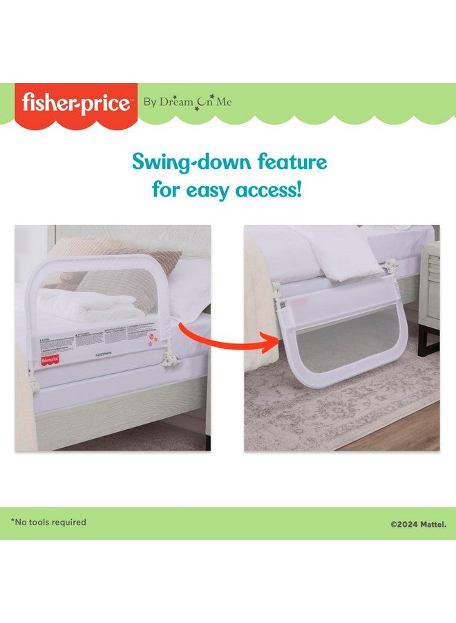 Dream On Me Fisher-Price Little Naps Bed Rail for Todlders in White, Suitable for All Types of Beds, No Tool Assembly for Toddler Bed Rail - Image 2