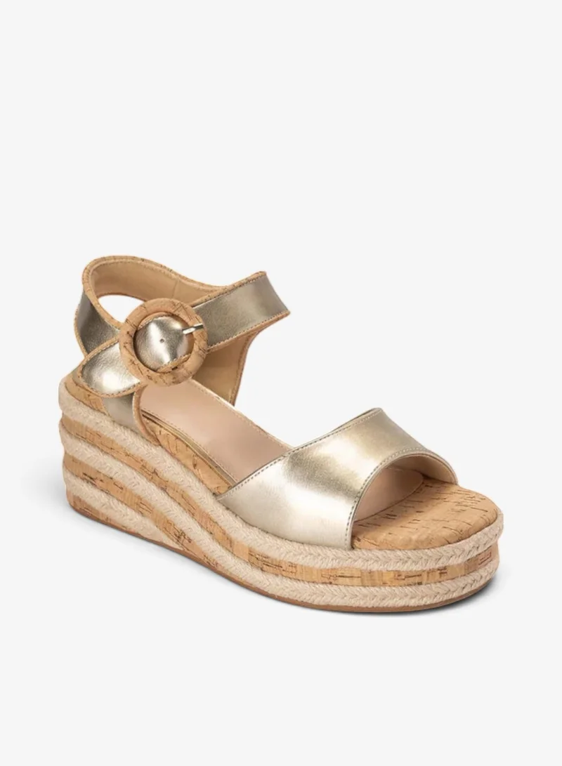 Bata Gold Platform Wedge Strap Sandals for Women | Best Price UAE