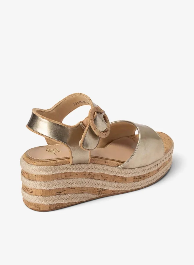 Bata Gold Platform Wedge Strap Sandals for Women | Best Price UAE
