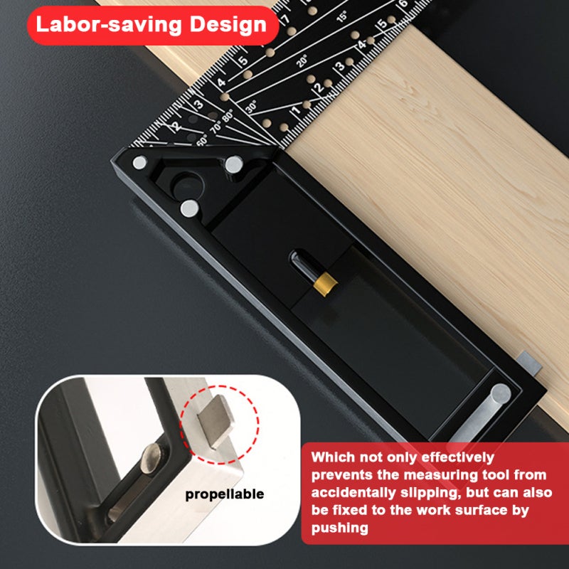 Right Angle Ruler 400mm Premium High-carbon Steel - Multifunctional Accurate Measurement Scribing Ruler for Woodworking Construction Machinery Manufacturing - Image 2