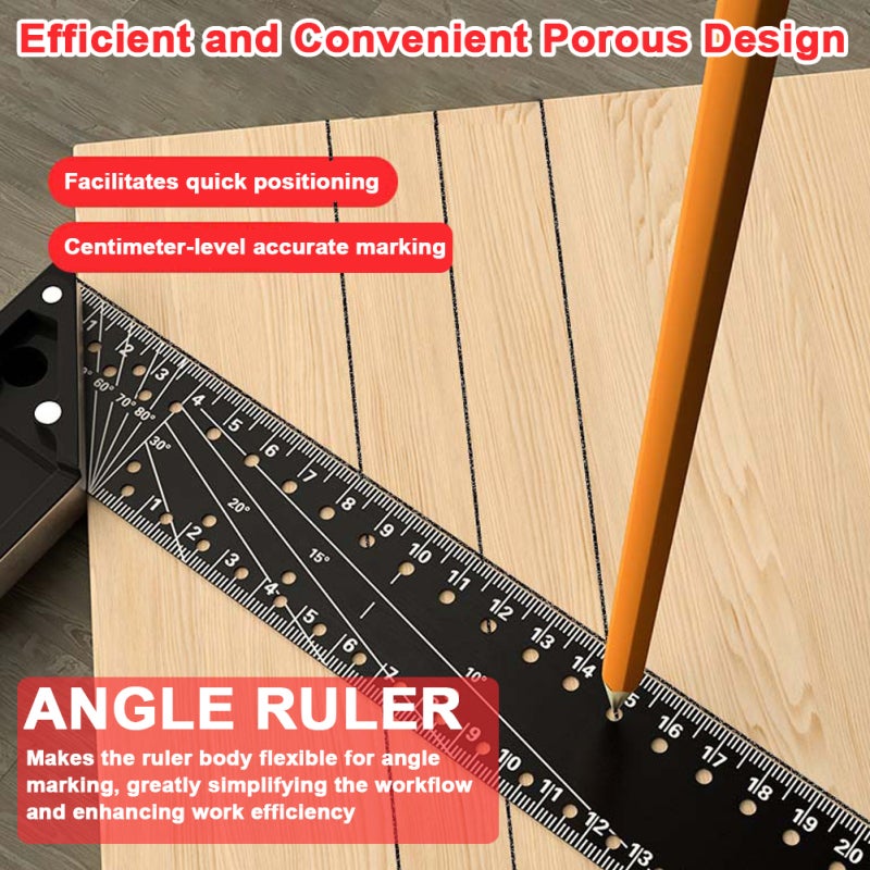 Right Angle Ruler 400mm Premium High-carbon Steel - Multifunctional Accurate Measurement Scribing Ruler for Woodworking Construction Machinery Manufacturing - Image 3