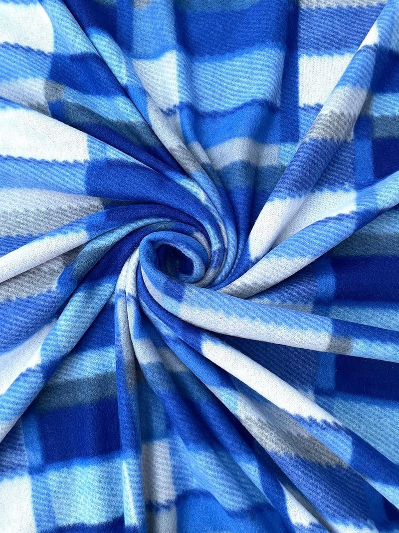 MORADO MORADO Single Bed Woolen Fabric Checkered Quilt CoverDuvet CoverRajai CoverBlanket Cover for Winters 60x90 Inches Blue and Brown Combo of 2 - Image 4