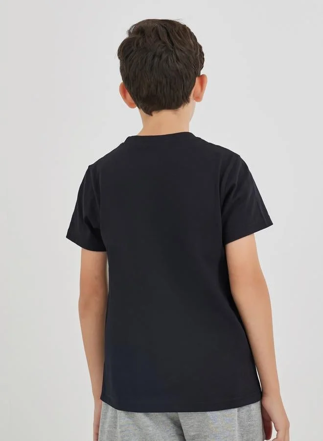 Styli Graphic Print Round Neck T-Shirt