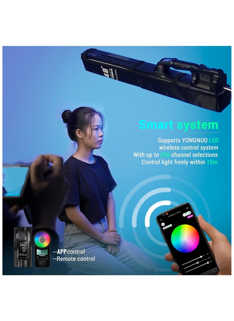 YONGNUO YONGNUO YN660LED 45 W RGB Full‑Color Ice Light Stick – 2000–9900 K Range, CRI 96+, 31 Effects, LCD Screen, App & Remote Control, NP‑F Battery or DC Power  - Image 5