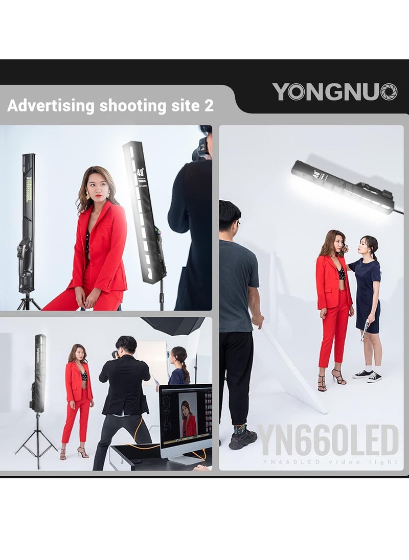 YONGNUO YONGNUO YN660LED 45 W RGB Full‑Color Ice Light Stick – 2000–9900 K Range, CRI 96+, 31 Effects, LCD Screen, App & Remote Control, NP‑F Battery or DC Power  - Image 2
