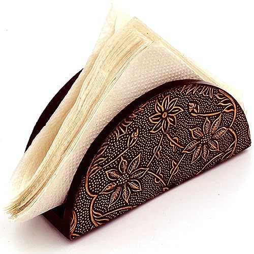Zyntix Tissue Paper Holder for Dinner Table Elegant Brass Sheet Half Round Design, Dining Table Accessories for Home and Office Decor, Durable and Stylish Tissue Organizer for Modern Living - Image 1