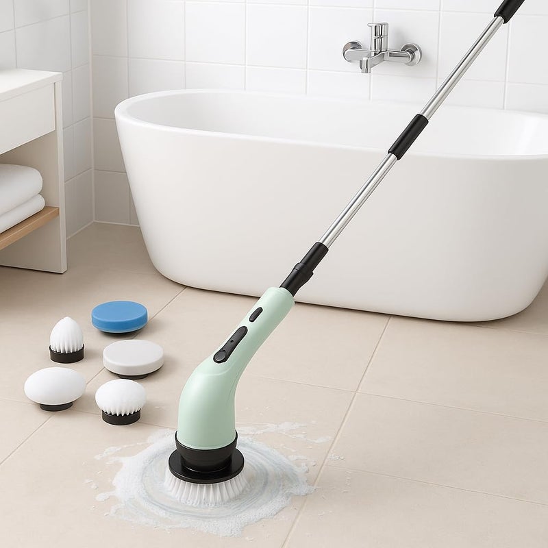 Fitto Electronic Cleaning Brush for Bathroom & Tiles, 350 RPM Electric Spin with 3 Brush Heads – Efficient Toilet Scrubber, Powerful Spin Brush for Deep Cleaning - Image 2