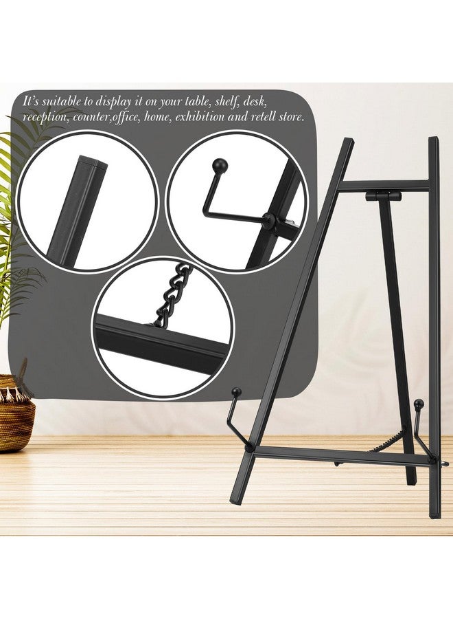 Leinuosen Leinuosen Metal Easel Stand 16.5" H x 8.7" W x 4.3" D Table Top Easel Stand for Display Tripod Art Picture Mirror Modern Plate Holder for Display Book Photo Wedding Sign(Black)  - Image 3
