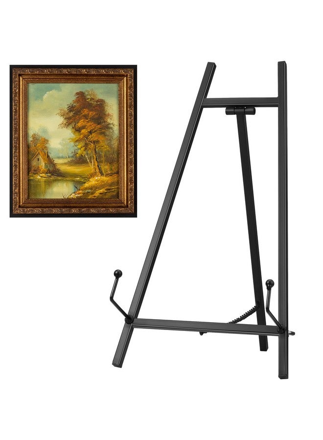 Leinuosen Leinuosen Metal Easel Stand 16.5" H x 8.7" W x 4.3" D Table Top Easel Stand for Display Tripod Art Picture Mirror Modern Plate Holder for Display Book Photo Wedding Sign(Black)  - Image 1