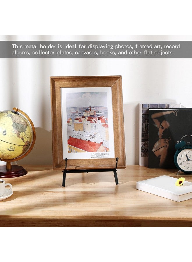 Leinuosen Leinuosen Metal Easel Stand 16.5" H x 8.7" W x 4.3" D Table Top Easel Stand for Display Tripod Art Picture Mirror Modern Plate Holder for Display Book Photo Wedding Sign(Black)  - Image 5