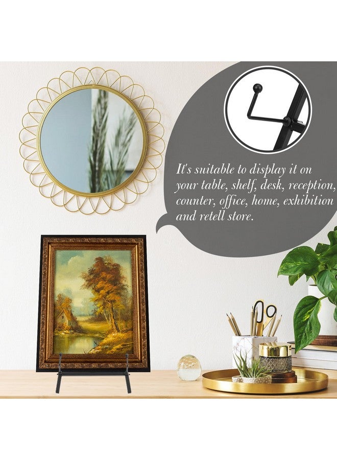 Leinuosen Leinuosen Metal Easel Stand 16.5" H x 8.7" W x 4.3" D Table Top Easel Stand for Display Tripod Art Picture Mirror Modern Plate Holder for Display Book Photo Wedding Sign(Black)  - Image 4