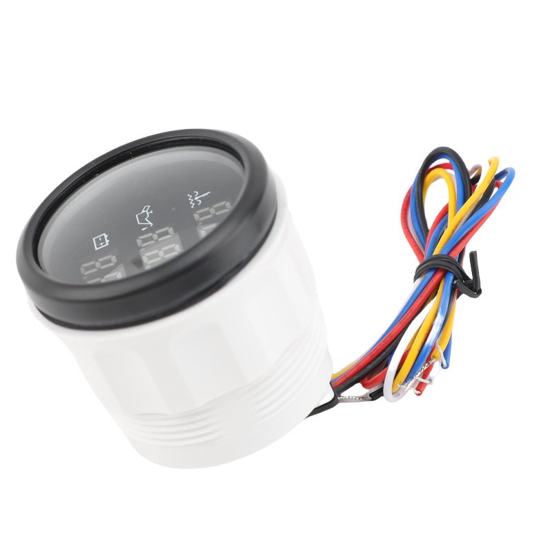 Triple Gauge Set 2 1/16 Inch (52.2mm) Real Time Monitoring Digital Gauge Set - Intelligent Safety Reminding 3 In 1 Gauge for Cars, RVs, Trucks, Boats, Yachts, Motorcycles - Image 5